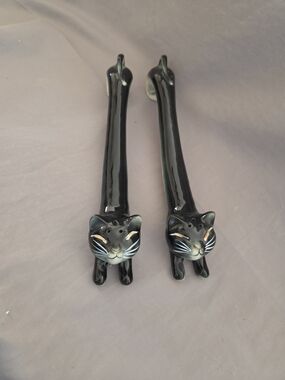 Napco VintageBlack Ceramic Cat Salt And Pepper Shakers